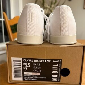 NOBULL Women’s White Canvas Trainer Low Sneakers